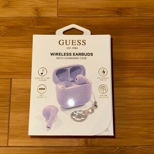 GUESS Lavender Wireless Earbuds with Charging Case